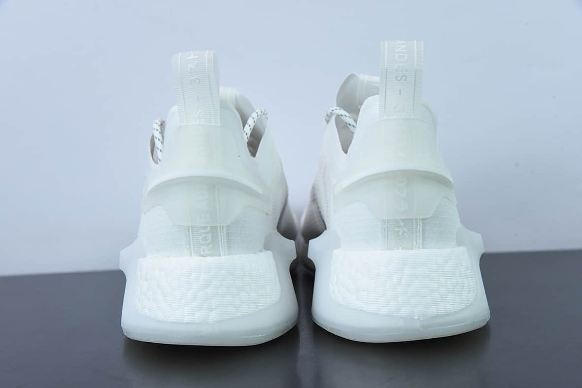阿迪达斯Adidas NMD_V3 BoostOG White飞织系列纯白低帮爆米花缓震百搭休闲运动跑步鞋纯原版本 货号：GX3374