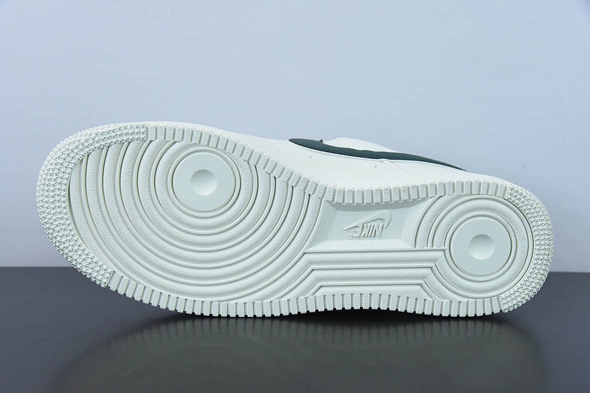 耐克Nike Air Force 1 Low 07 帆布米白暗绿金迷你双钩子空军一号低帮板鞋纯原版本 货号:MN5696-309