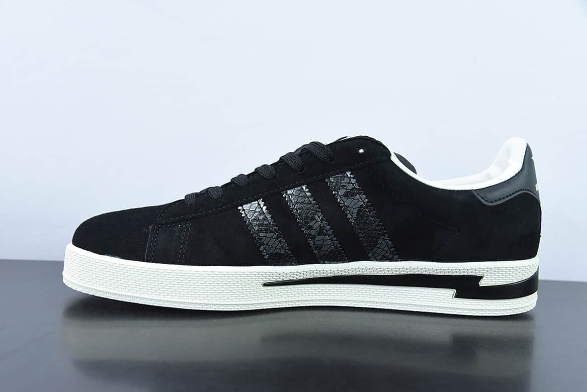 阿迪达斯Adidas NEIGHBORHOOD x INVINCIBLE x AD Originals Campus 三方联名麂皮黑灰蟒蛇皮闪电学院系列经典复古低帮百搭休闲运动板鞋纯原版本 货号:GW8852