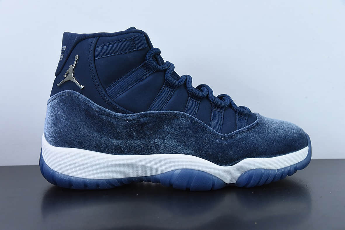 乔丹Air Jordan 11 Velvet Midnight Navy AJ11 乔11灯芯绒午夜蓝高帮篮球鞋纯原版本 货号：AR0715-441