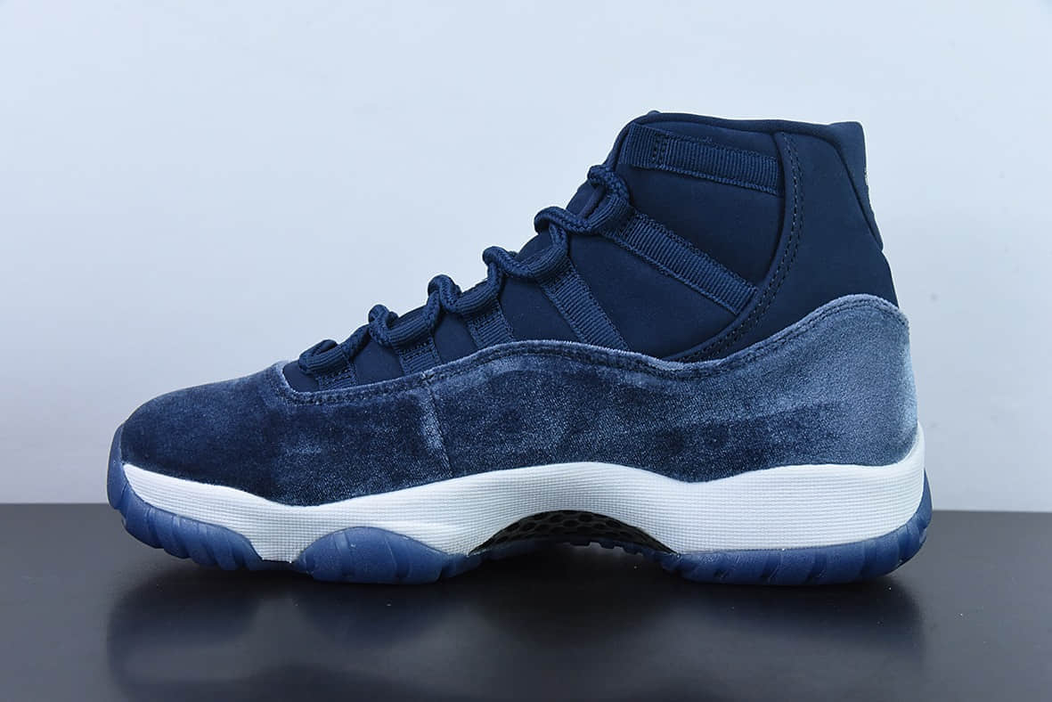 乔丹Air Jordan 11 Velvet Midnight Navy AJ11 乔11灯芯绒午夜蓝高帮篮球鞋纯原版本 货号：AR0715-441