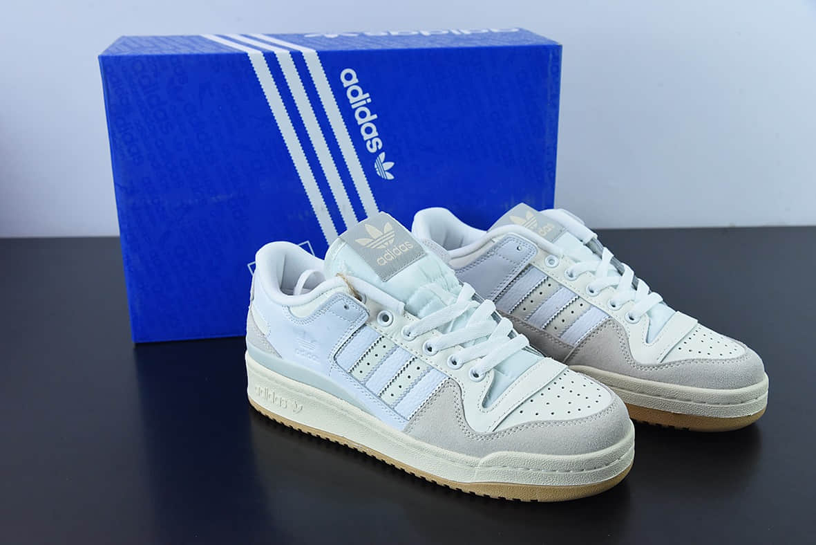 阿迪达斯Adidas Originals Forum 84 Low 罗马系列沙灰白生胶底魔术贴低帮复古系带百搭休闲运动板鞋纯原版本 货号:FY7998