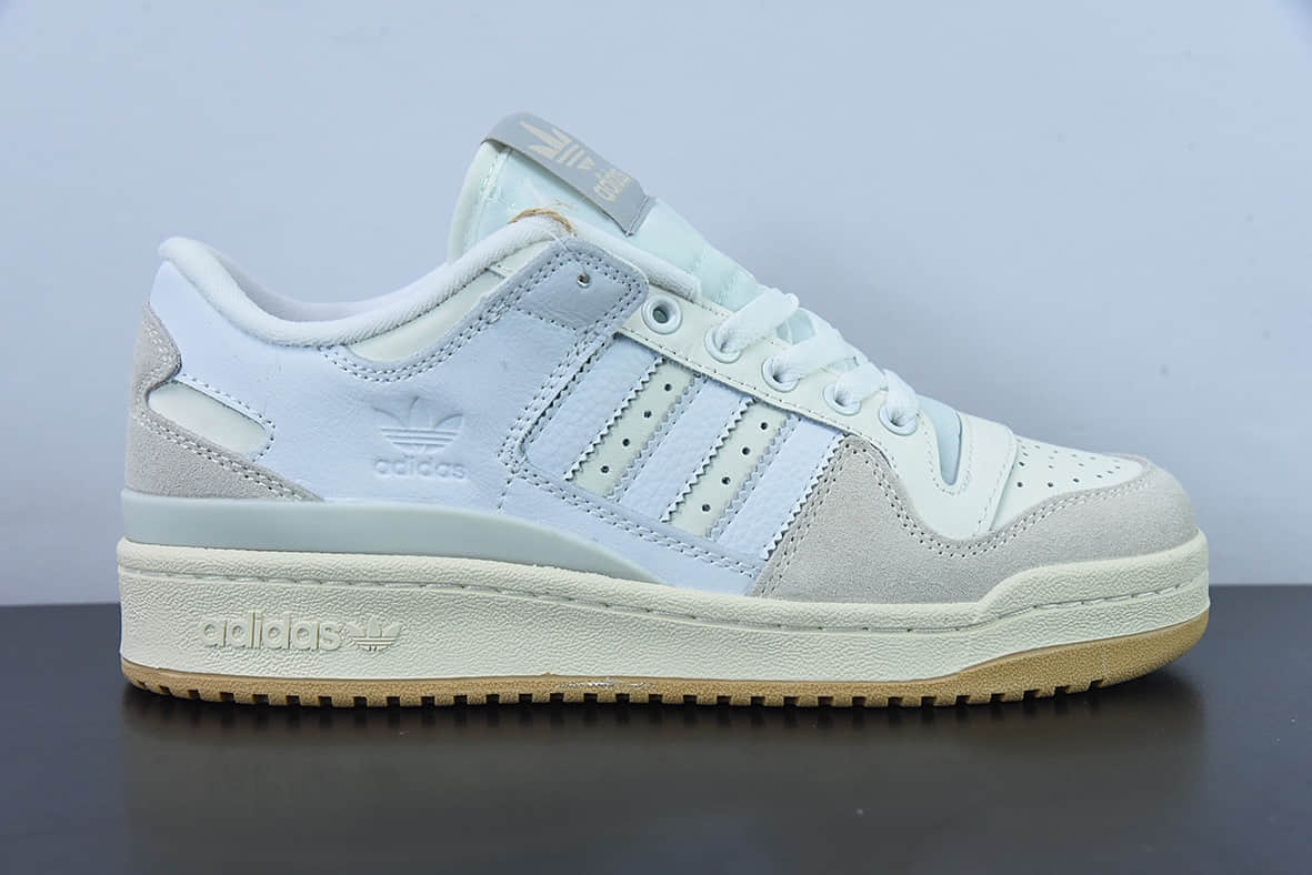 阿迪达斯Adidas Originals Forum 84 Low 罗马系列沙灰白生胶底魔术贴低帮复古系带百搭休闲运动板鞋纯原版本 货号:FY7998