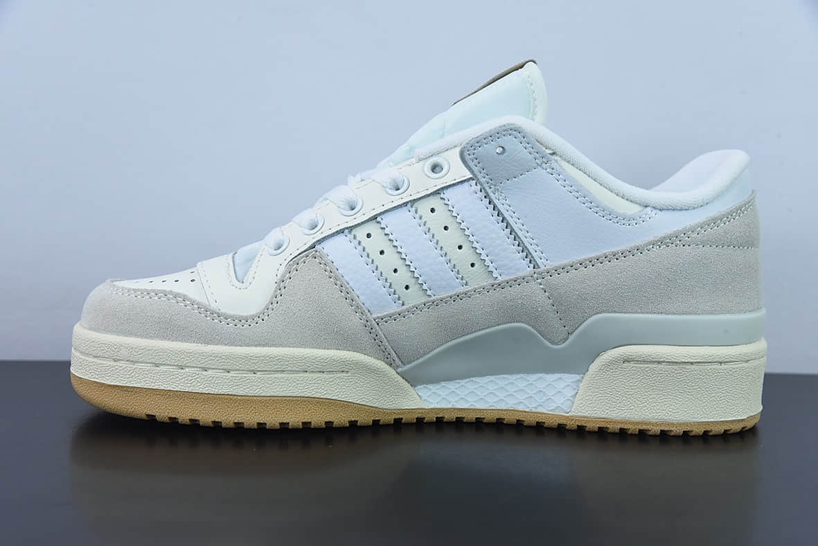 阿迪达斯Adidas Originals Forum 84 Low 罗马系列沙灰白生胶底魔术贴低帮复古系带百搭休闲运动板鞋纯原版本 货号:FY7998