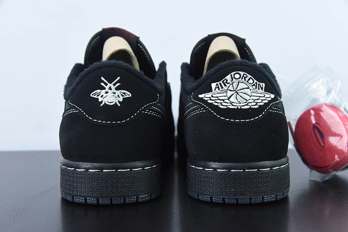 乔丹Air Jordan Fragment x TS x Air Jordan 1 Low三方联名黑色倒钩低帮休闲板鞋纯原版本 货号：DM7866-001