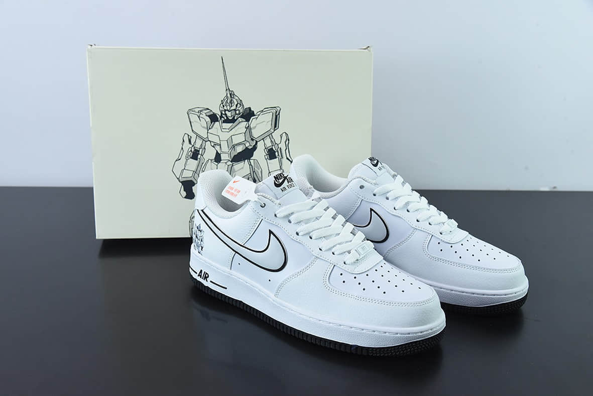 耐克Nike Air Force 1 Low 白黑高达空军一号低帮百搭休闲运动板鞋纯原版本 货号：KK1256-657
