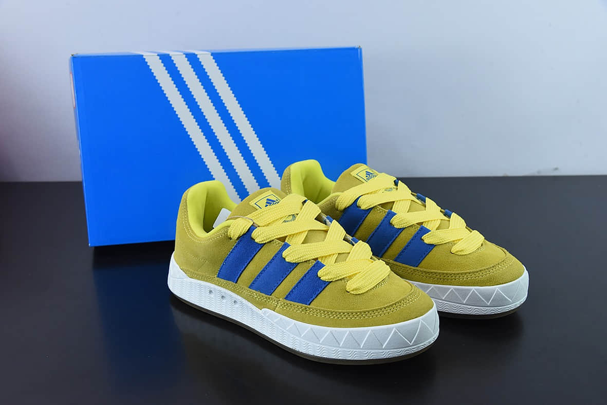 阿迪达斯Adidas Originals Adimatic LowBright Yellow马蒂奇系列黄蓝低帮鲨鱼面包鞋纯原版本 货号:GY2090