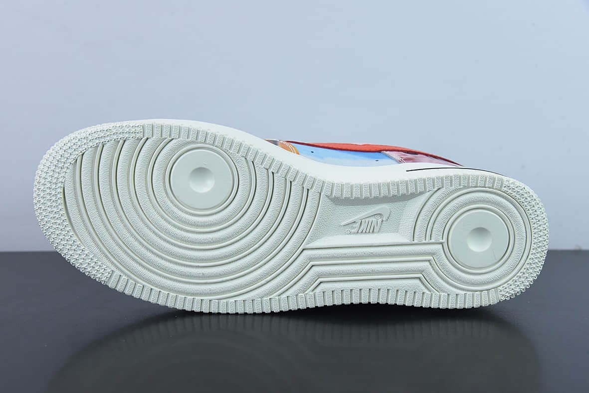 耐克Nike VLONE x Nike Air Force 1 潮牌联名超限量款 EDC陈冠希联名白蓝红涂鸦空军一号低帮休闲板鞋纯原版本 货号:GT6969-198