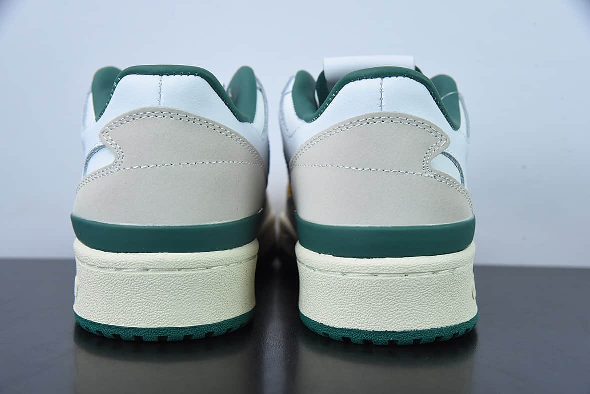 阿迪达斯Adidas END. x Originals Forum 84 Low 罗马系列皮革白浅灰深绿黄魔术贴低帮复古系带百搭休闲运动板鞋纯原版本 货号:HR1527