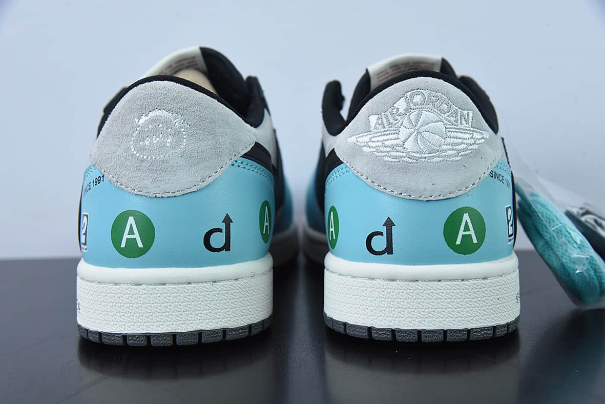 乔丹Air Jordan Travis Scott x Air Jordan 1 LowTS联名灰黑蓝千斤顶倒钩低帮休闲板鞋纯原版本 货号:DM7866-009