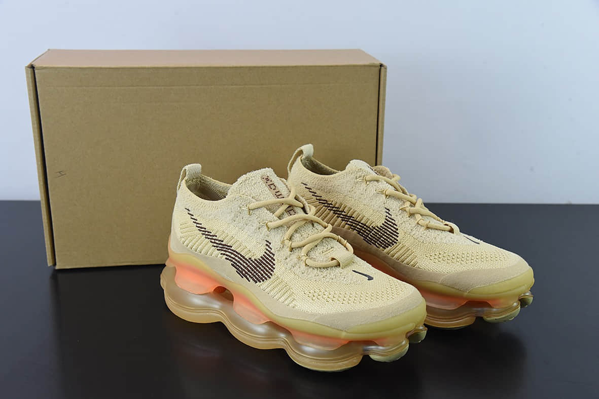 耐克Nike Air Max Scorpion FlyknitPhantomBlackLight Cream天蝎座系列2022款桔色超级大气垫系列前卫增高低帮休闲运动慢跑鞋纯原版本 货号:DJ4702-200
