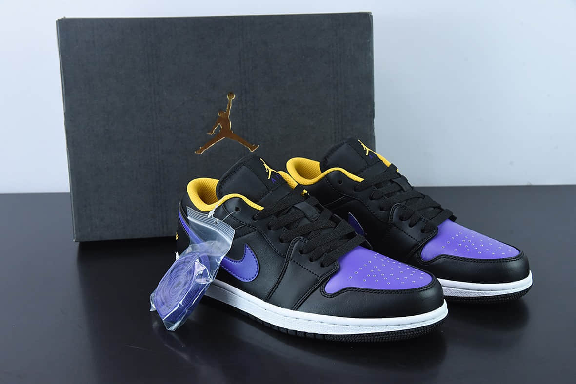 乔丹Air Jordan 1 Low Dark Concord AJ1 乔1黑蓝色低帮板鞋纯原版本 货号：553558-075