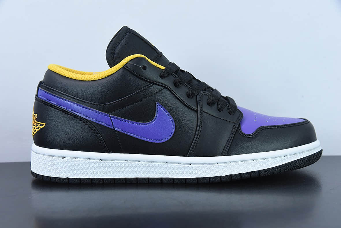 乔丹Air Jordan 1 Low Dark Concord AJ1 乔1黑蓝色低帮板鞋纯原版本 货号：553558-075