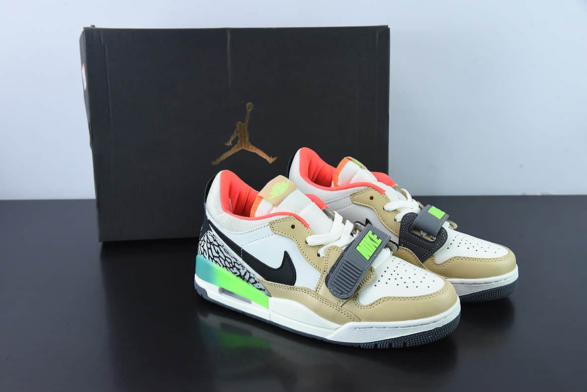 乔丹Air Jordan Legacy AJ312 Low 白卡其魔术贴三合一板鞋纯原版本 货号:DZ2763-101