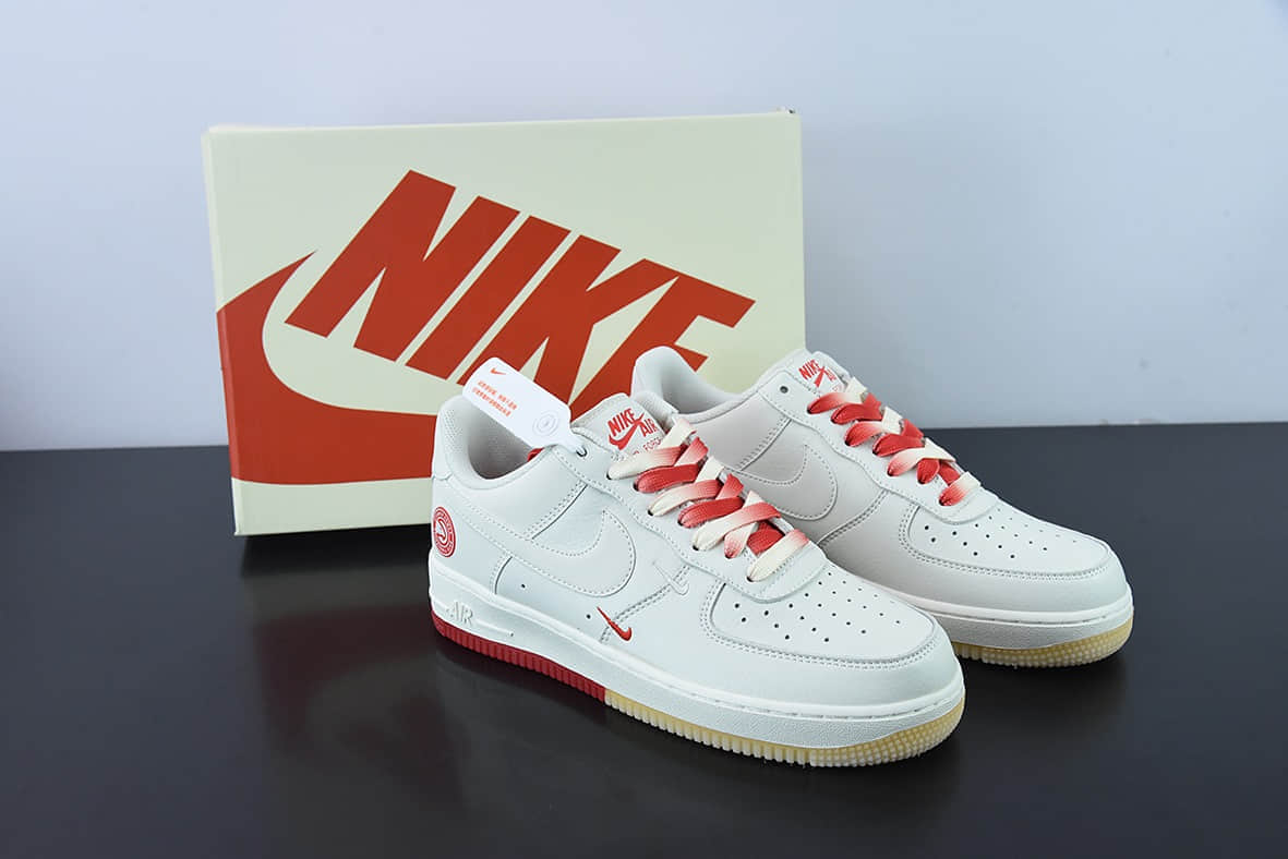耐克Nike Air Force 1 Low '07 “米白红”亚特兰大城市限定低帮空军一号休闲板鞋纯原版本 货号:YT0288-639
