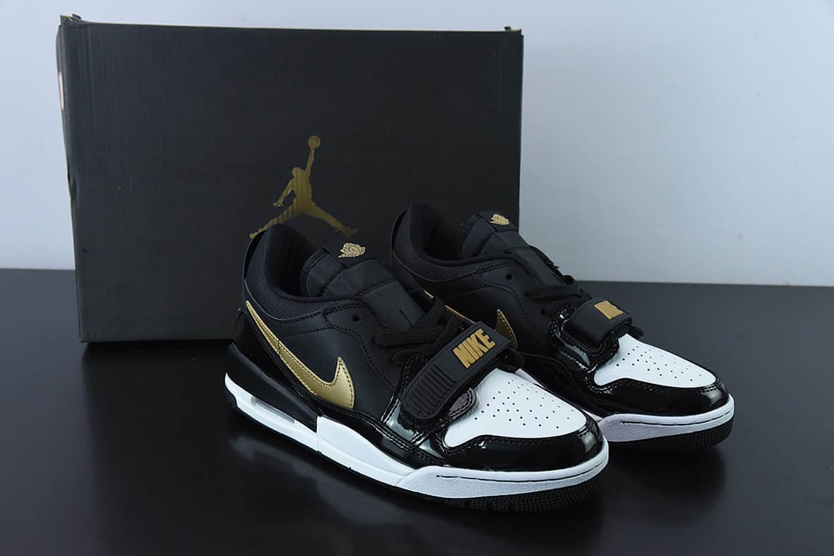 乔丹Air Jordan Legacy AJ312 漆皮黑金魔术贴三合一板鞋纯原版本 货号：CD7069-071