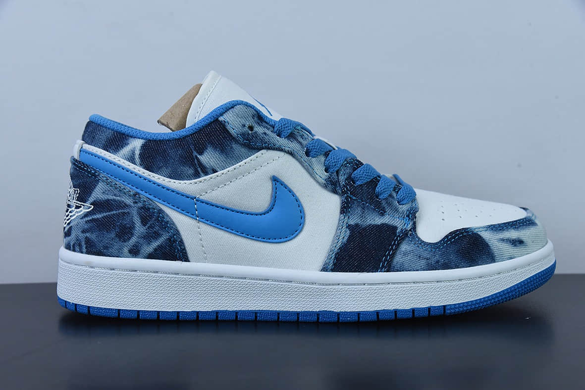 乔丹Air Jordan 1 Low 水洗单宁牛仔蓝 AJ1低帮休闲板鞋纯原版本 货号：DM8947-100