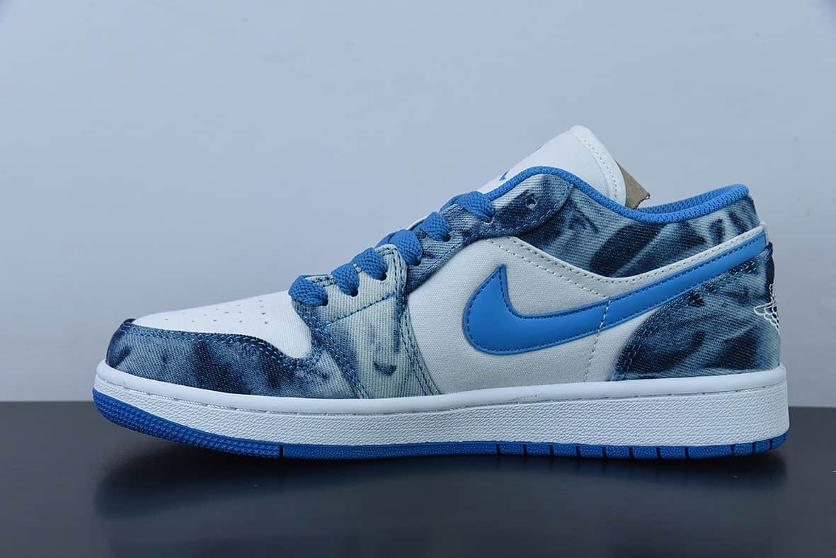 乔丹Air Jordan 1 Low 水洗单宁牛仔蓝 AJ1低帮休闲板鞋纯原版本 货号：DM8947-100