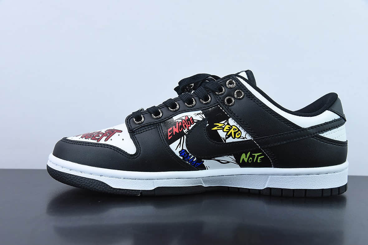 耐克Nike SB Dunk Low 黑白熊猫涂鸦低帮休闲滑板鞋纯原版本 货号:DD1391-100