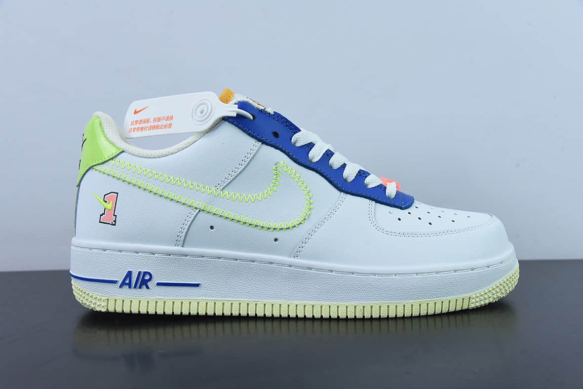 耐克Nike Air Force 1 Low GS Player One 白蓝绿空军一号低帮休闲板鞋纯原版本 货号:FB1393-111