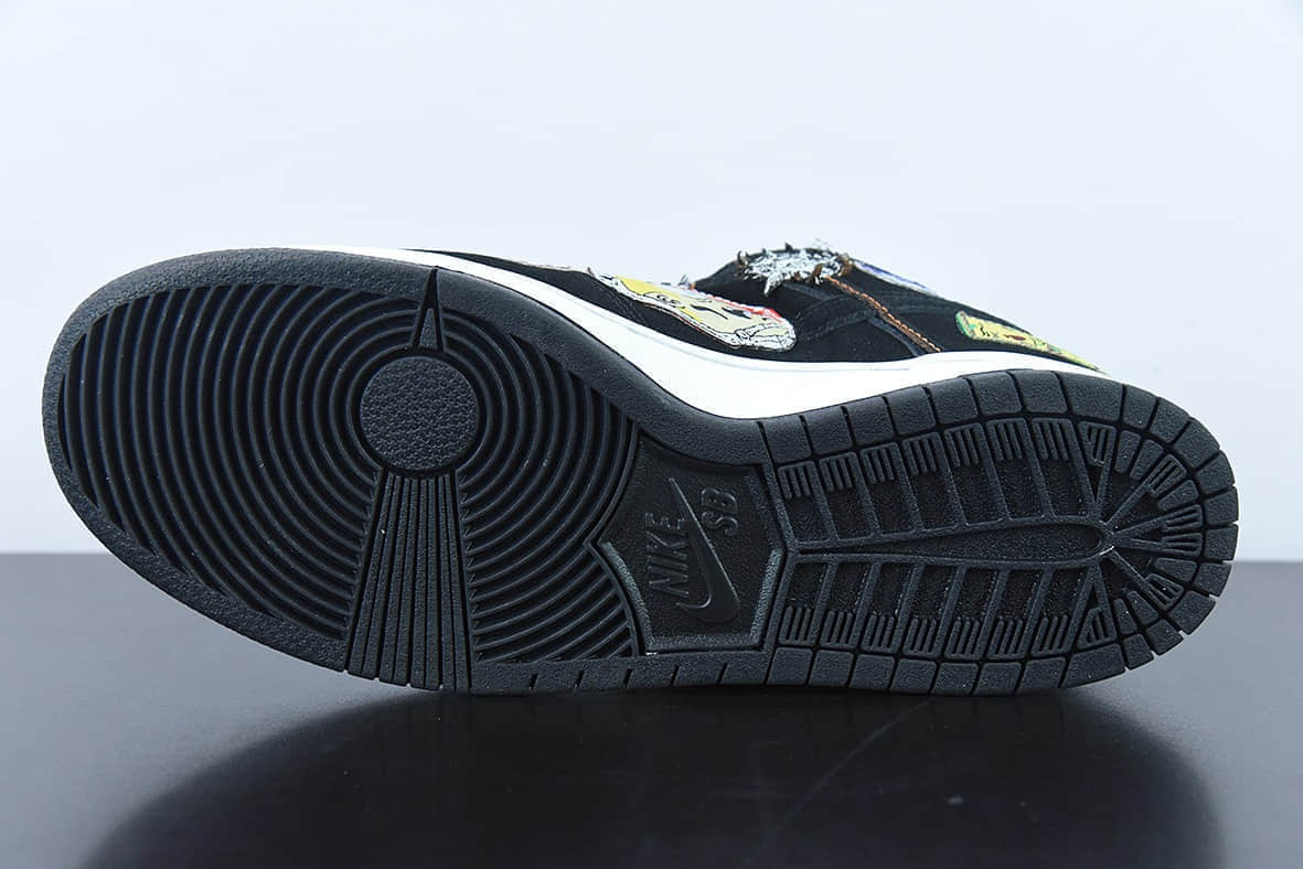 耐克Nike Neckface x Nike SB Dunk LowHalloween联乘洛杉矶涂鸦艺术家黑彩噩梦补丁扣篮系列低帮休闲运动滑板板鞋纯原版本 货号:DQ4488-001