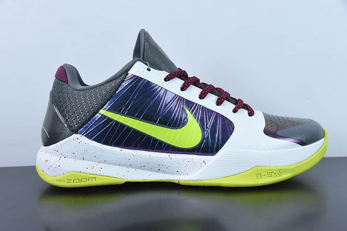 科比Kobe Zoom Kobe 5 ZK5小丑白紫绿科比5代篮球鞋纯原版本 货号：CD4991-100