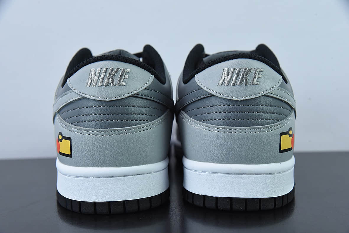 耐克Nike SB Dunk Low 黑灰摄影机电玩像素 By You定制配色低帮滑板鞋纯原版本 货号:DD8066-168