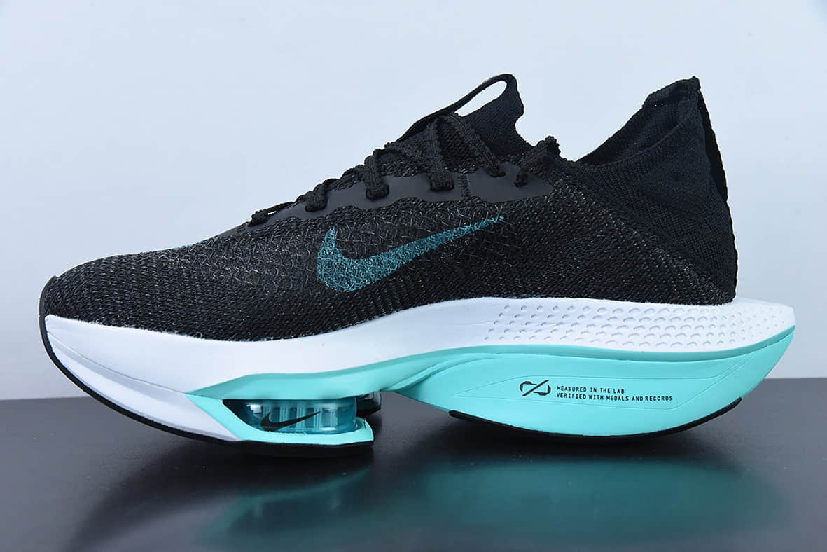 耐克Nike Air Zoom Alphafly NEXT% 2 Proto 马拉松3.0黑湖蓝高性能跑鞋纯原版本 货号：DV9422-500