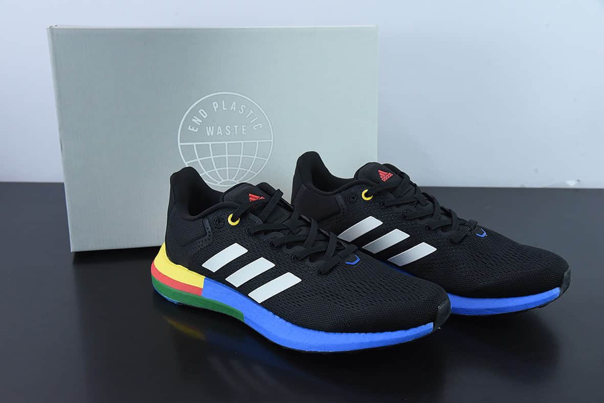 阿迪达斯Adidas Pureboost 21 PB21代黑白蓝爆米花大底运动休闲跑步鞋纯原版本 货号:GY5103