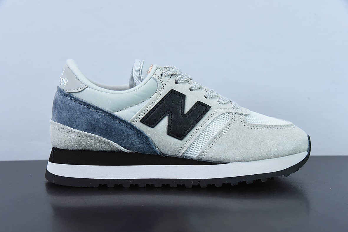 新百伦New Balance MADE UK 730系列浅灰黑雾蓝低帮复古休闲运动慢跑鞋纯原版本 货号：M730GWK