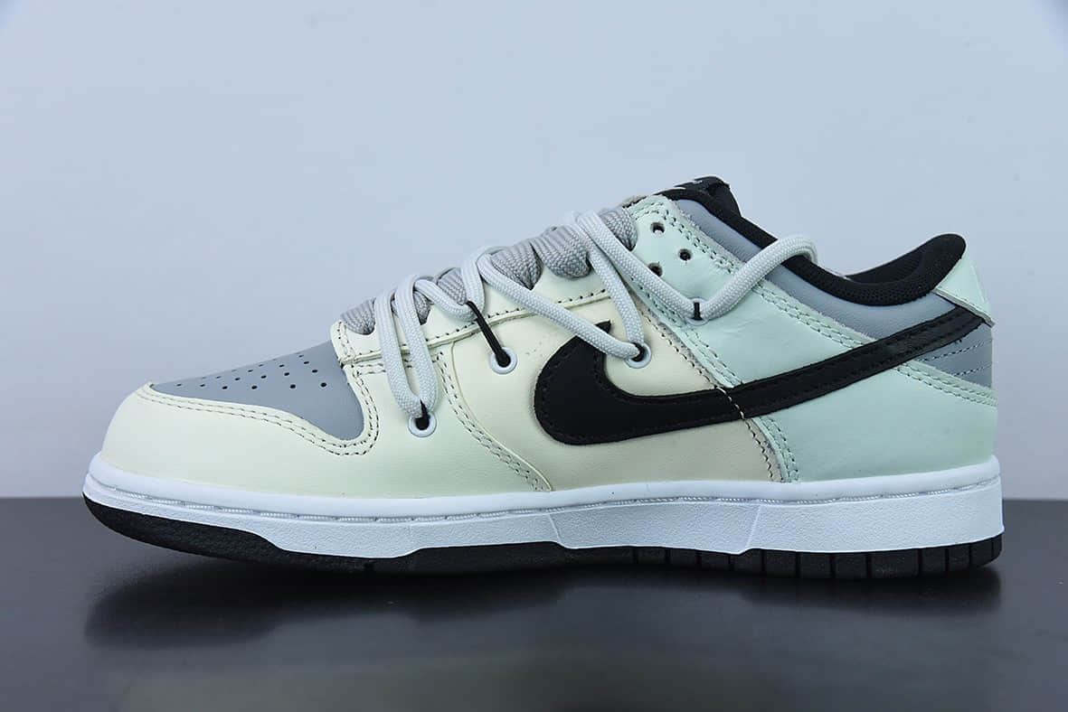 耐克Nike Dunk Low Retro 解构定制配色米黄灰黑笑脸低帮休闲滑板鞋纯原版本 货号:DD1391-100