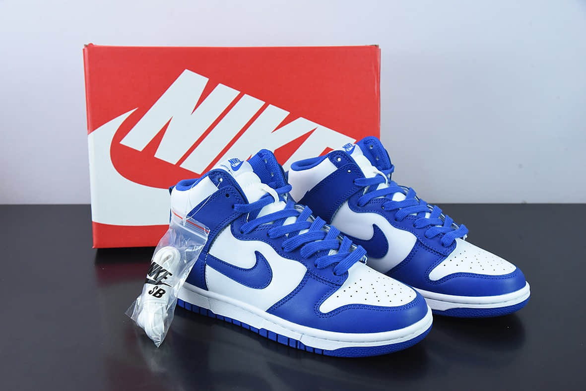 耐克NIKE SB Dunk High Game Royal 经典白蓝配色 SB高帮板鞋纯原版本 货号:DD1399-102