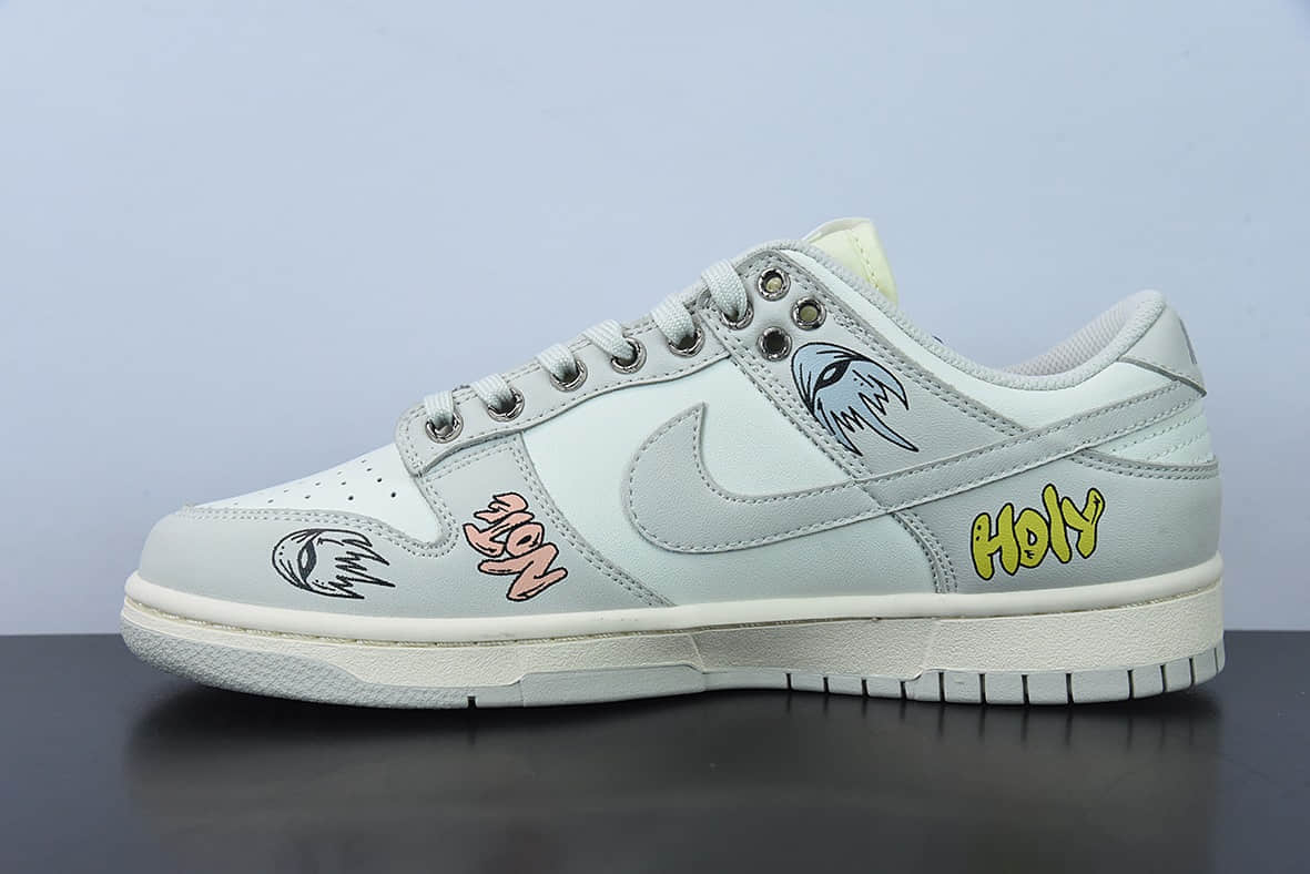 耐克Nike Dunk Low灰白涂鸦低帮休闲运动滑板鞋纯原版本 货号：DD1503-107