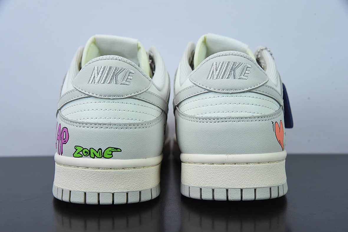 耐克Nike Dunk Low灰白涂鸦低帮休闲运动滑板鞋纯原版本 货号：DD1503-107
