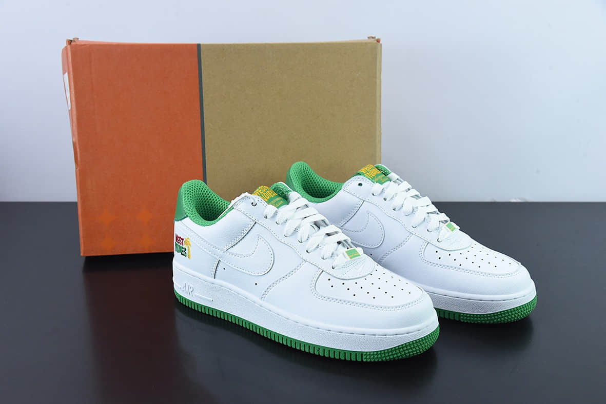 耐克Nike Air Force 1 Low 07 白绿布鲁克林群岛城市限定空军一号低帮休闲板鞋纯原版本 货号:DX1156-100