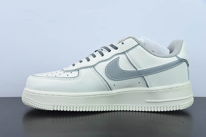 耐克Nike Air Force 1 Low 米白银空军一号3M反光低帮休闲板鞋纯原版本 货号:BQ8228-366