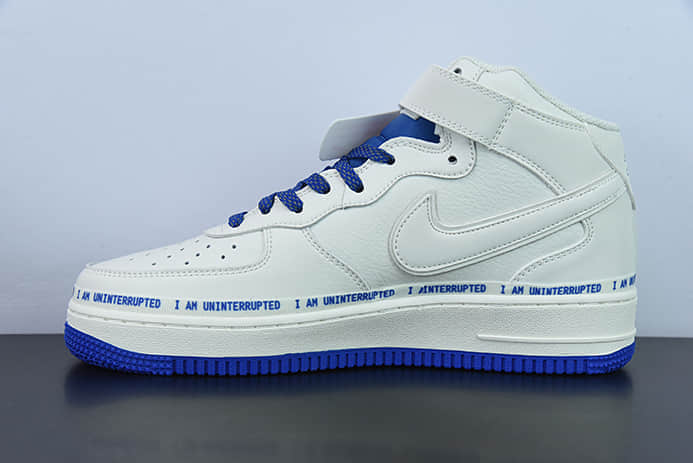 耐克Nike Uninterrupted×Nike Air Forece 1 Mid MORE THAN “米宝蓝签名涂鸦”满天星空军一号中帮休闲板鞋纯原版本 货号：NU3060-686