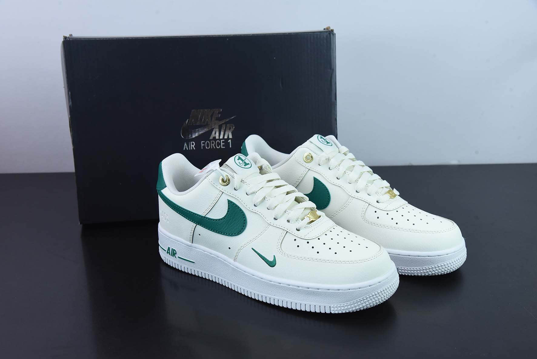 耐克NIKE Air Force 1 '07 Low 米黄绿绿勾空军一号低帮休闲板鞋纯原版本 货号:DQ7582-101