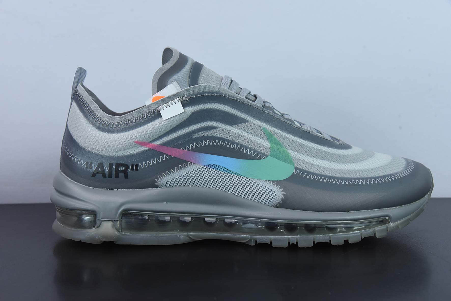 耐克Nike OFF-WHITE x Nike Air Max 97 Menta子弹彩虹钩OW联名款气垫跑步鞋纯原版本 货号:AJ4585-101
