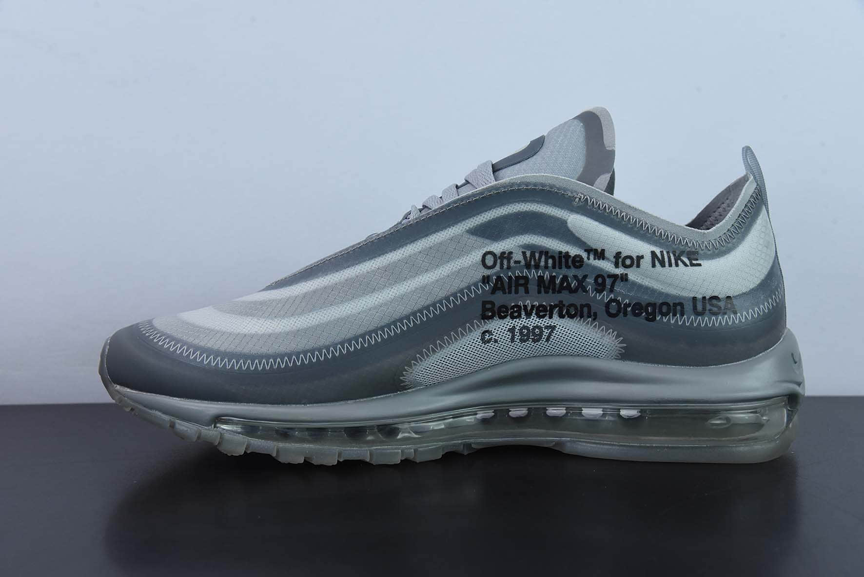 耐克Nike OFF-WHITE x Nike Air Max 97 Menta子弹彩虹钩OW联名款气垫跑步鞋纯原版本 货号:AJ4585-101
