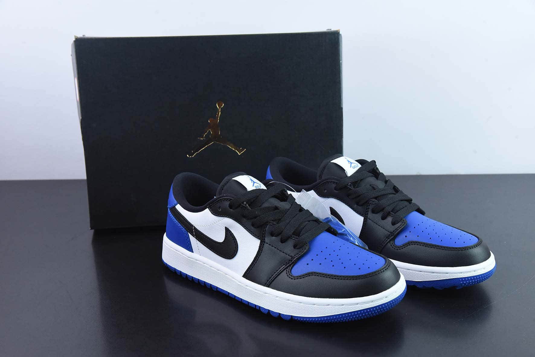 乔丹Air Jordan 1 Low Golf 小黑蓝脚趾高尔夫系列低帮篮球鞋纯原版本 货号：DD9315-102