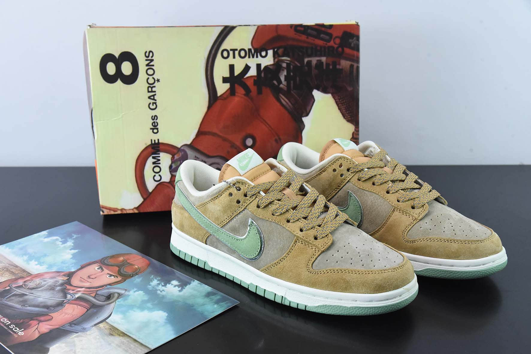 耐克Nike SB Dunk LowWhiteBlackPanda大友克洋联名米白黄熊猫印花扣篮系列低帮休闲运动滑板板鞋纯原版本 货号：DD1391-106