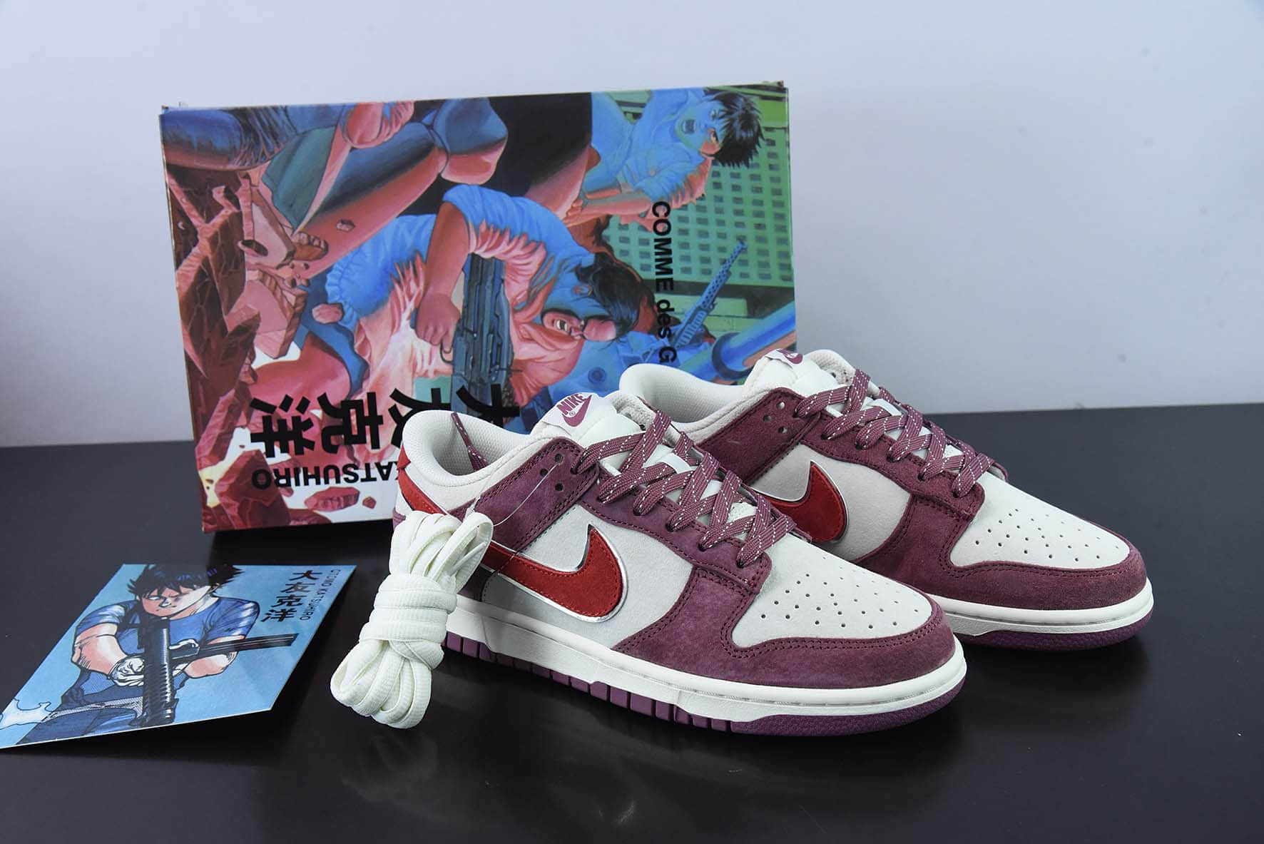 耐克Nike Otomo Katsuhiro x NK SB Dunk Low Steamboy OST 大友克洋联名款麂皮酒红白SB低帮滑板鞋纯原版本 货号:DA8863-082