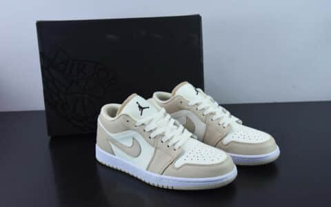 乔丹Air Jordan 1 Low SEHeavy Tan LeatherAJ1“帆白黄卡其低帮篮球鞋纯原版本 货号:FB7168-121