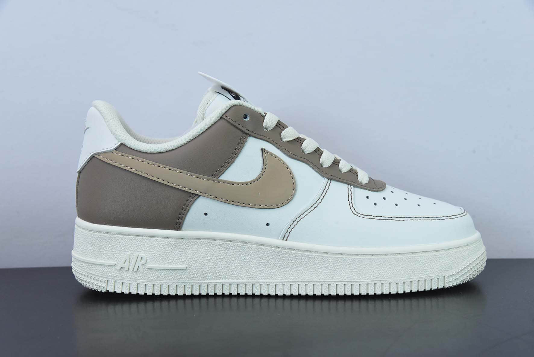 耐克Nike Air Force 1米白摩卡棕空军一号低帮运动休闲板鞋纯原版本 货号:DT0226-303