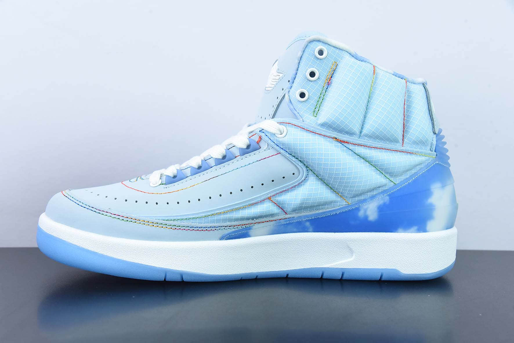 乔丹Air Jordan Balvin x Air Jordan AJ2 Retro High SP联名蓝色笑脸灯光高帮板鞋纯原版本 货号：DQ7691-419