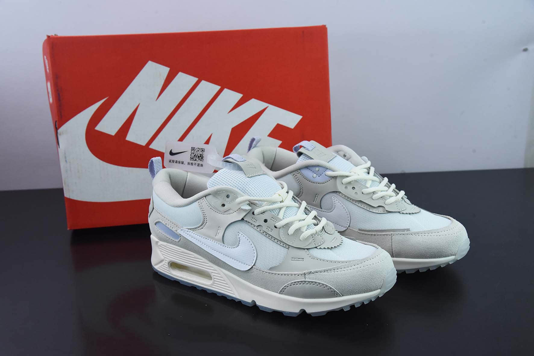 耐克 NIKE AIR MAX 90 Futura米白紫时尚气垫复古运动鞋纯原版本 货号:DM9922-102
