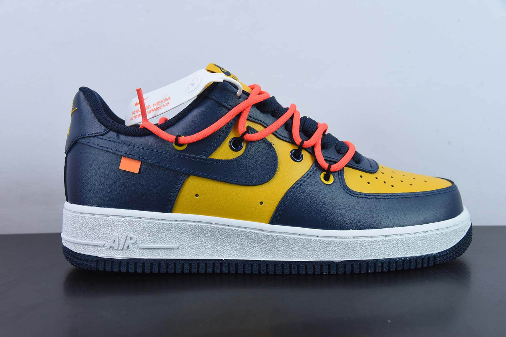 耐克Nike Air Force 1'07 Low 黄蓝绑带解构空军一号休闲运动板鞋纯原版本 货号:CV1724-116
