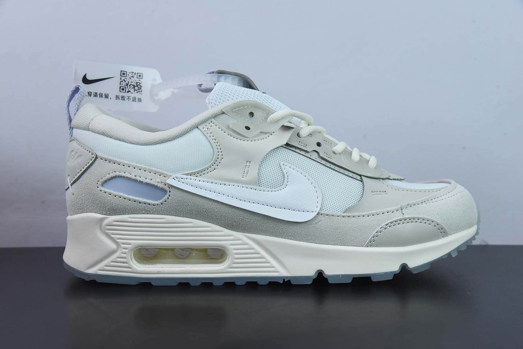 耐克 NIKE AIR MAX 90 Futura米白紫时尚气垫复古运动鞋纯原版本 货号:DM9922-102