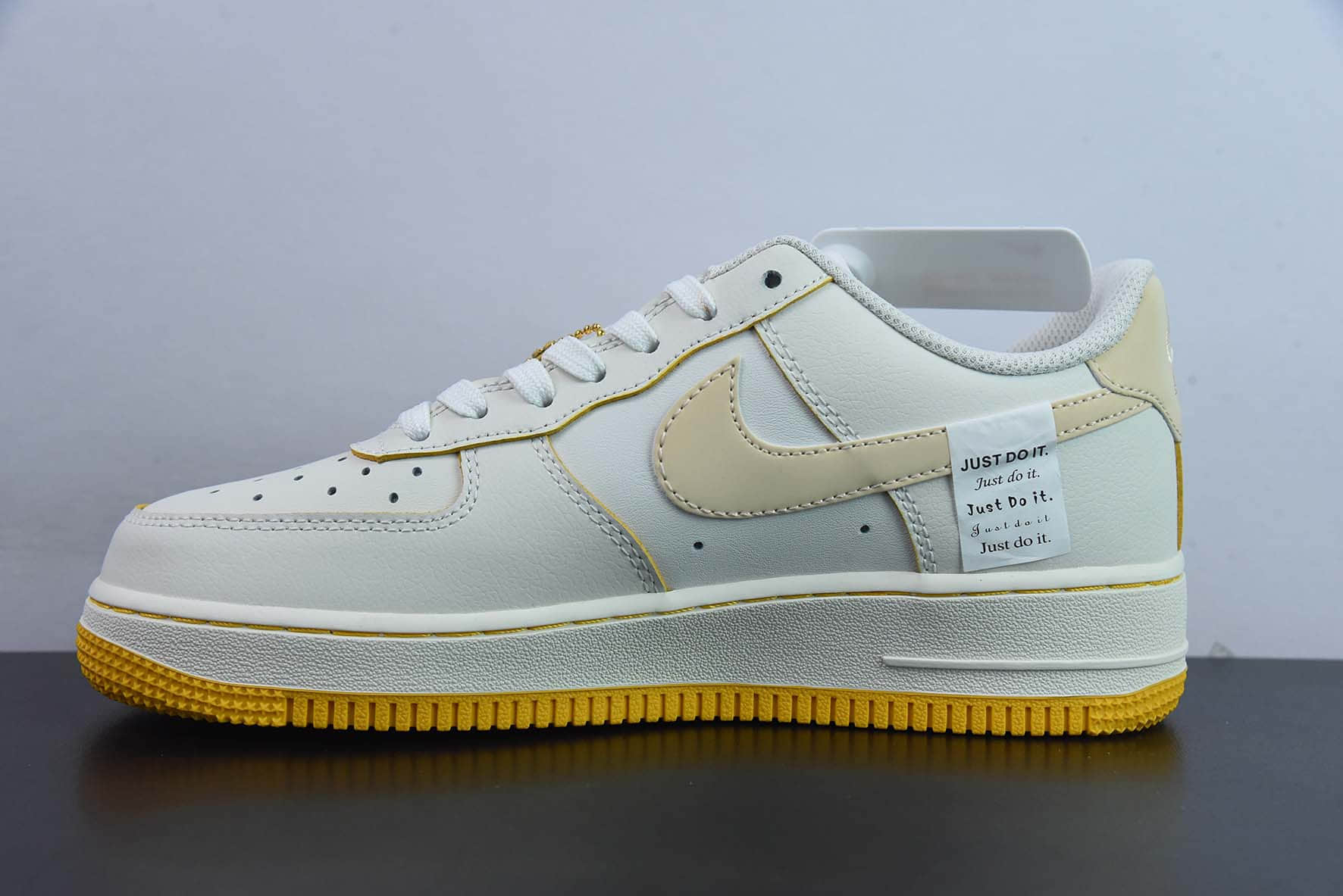 耐克Nike Air Force 1 AF1 米黄刺绣空军一号低帮休闲板鞋纯原版本 货号:FB1839-222